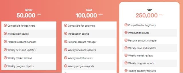 CryptGain account types