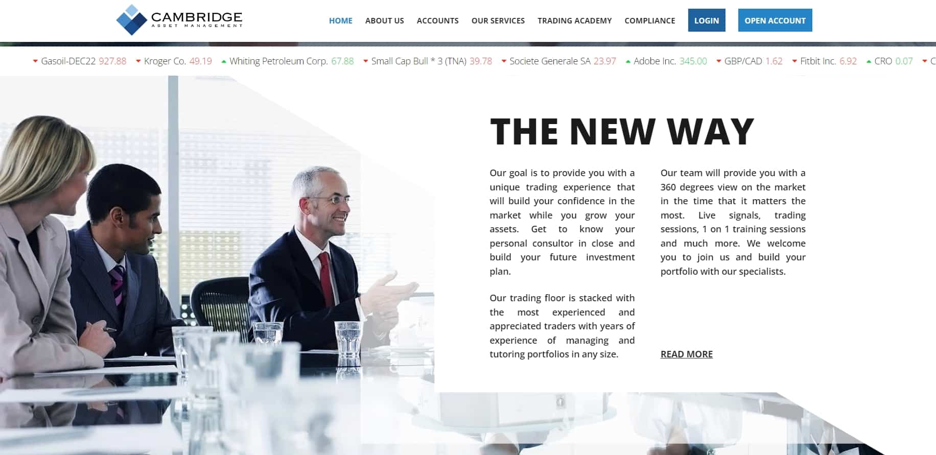 Cambridge Asset management website