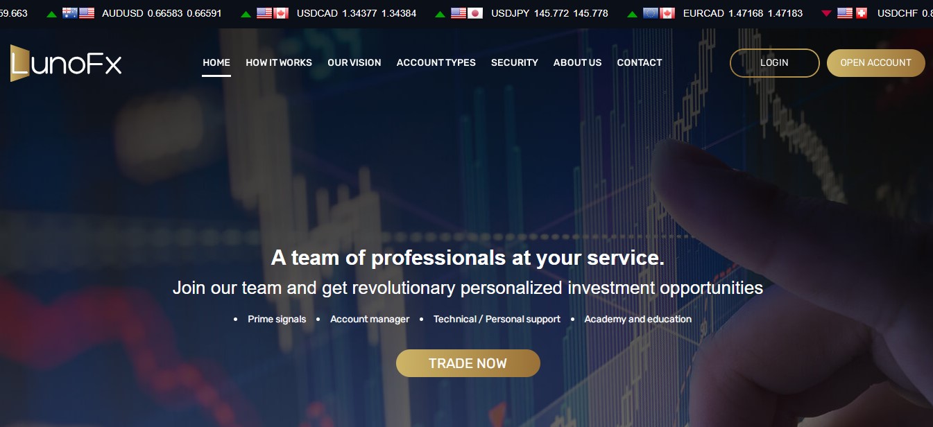 LunoFX website LunoFX website
