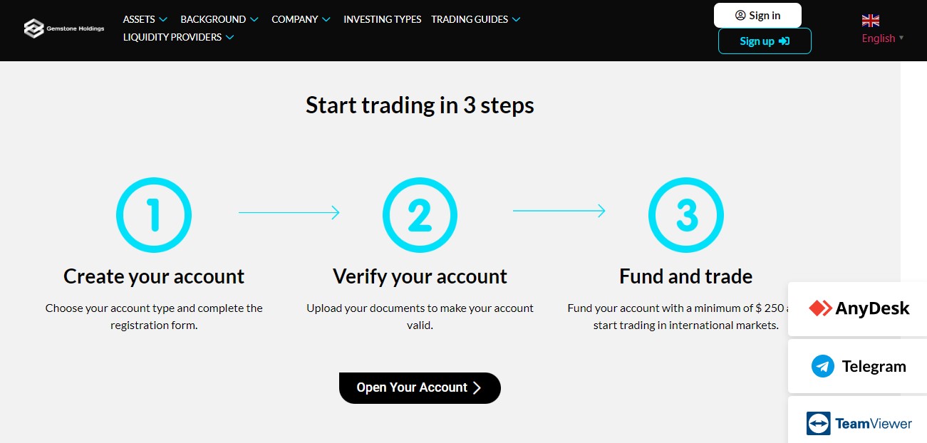 Gemstone Holdings registration simple sign up Gemstone Holdings registration simple sign up