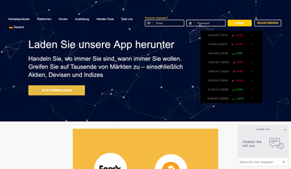 Die Homepage von Beneffx. 