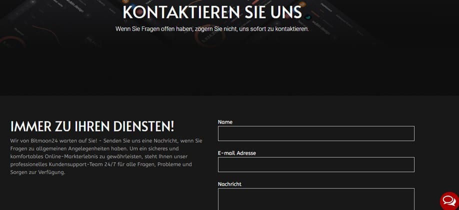 E-Mail-Kontaktformular bei Bitmoon24