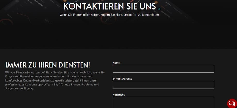 E-Mail-Kontaktformular bei Bitmoon24