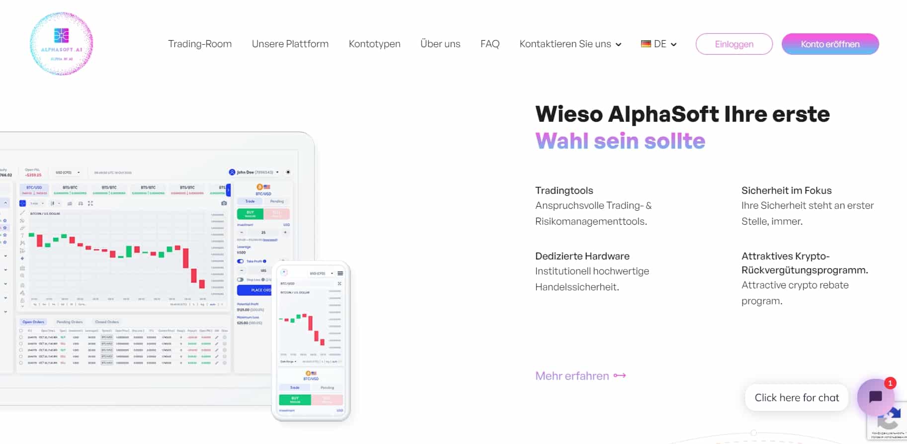 Alphasoft.ai web seite