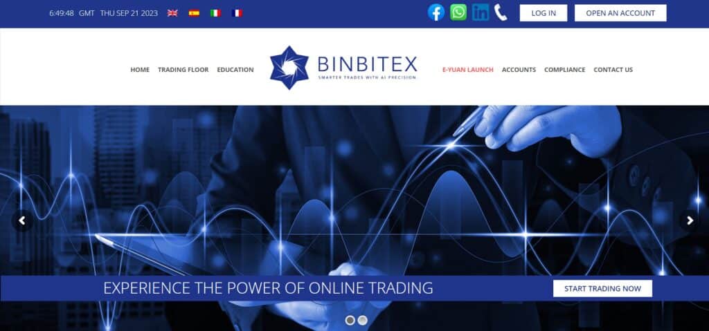 Binbitex website Binbitex website