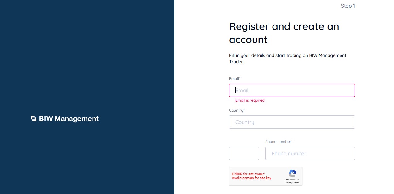 BIW Management Registration Page BIW Management Registration Page